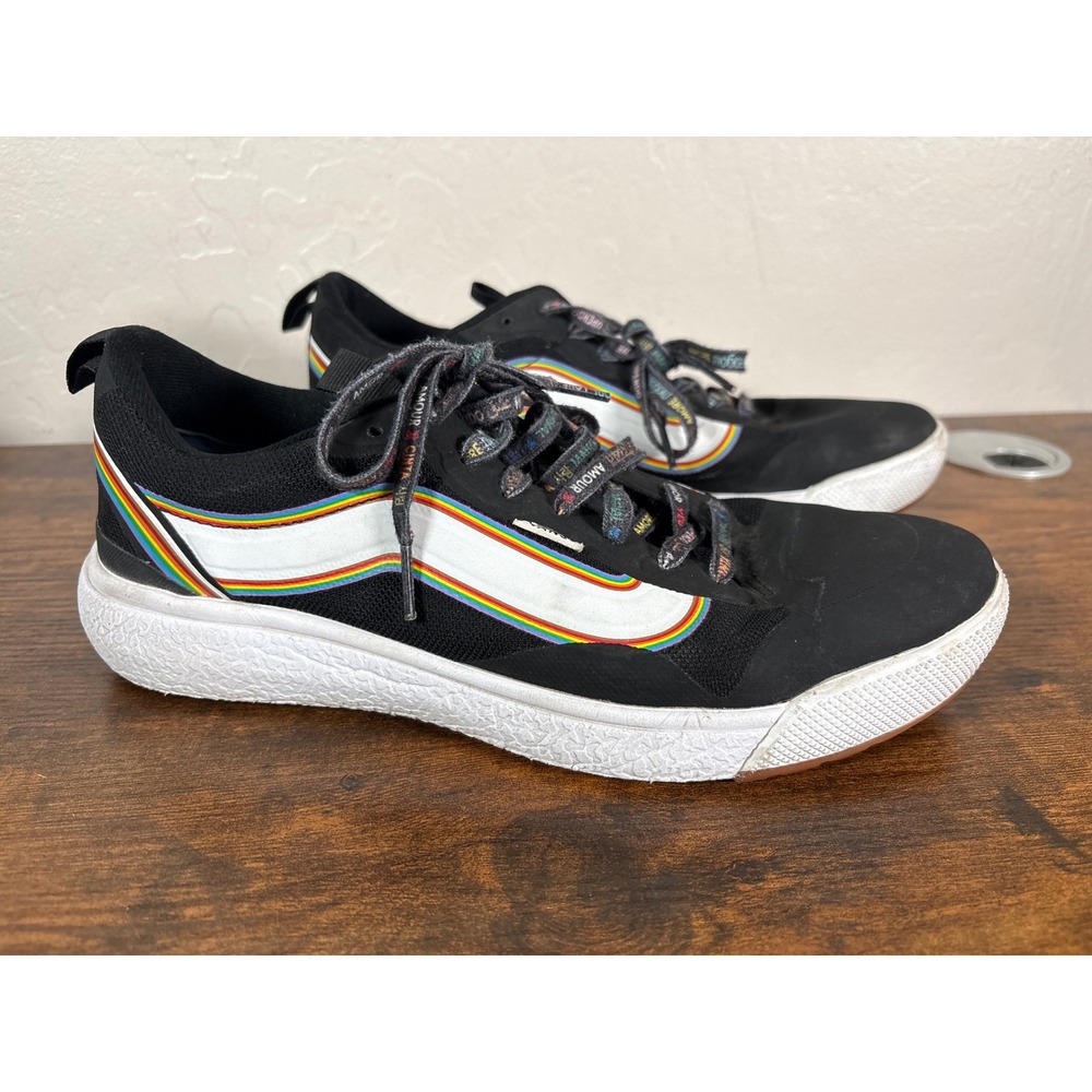 Vans UltraRange EXO‎ Pride Black Rainbow Sneakers Mens 9 Womens 10.5 721356
